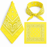 Yellow 100% cotton paisley bandana head scarf on a white background.