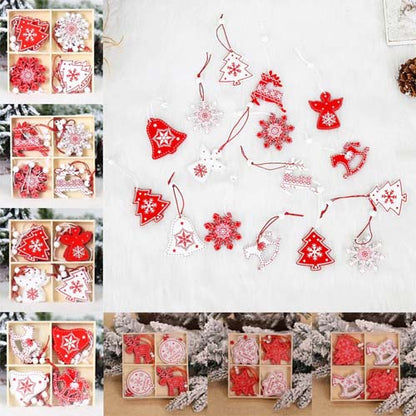 12Pcs Christmas Xmas Tree Ornaments Decorations Party Hanging Craft Pendant Gift