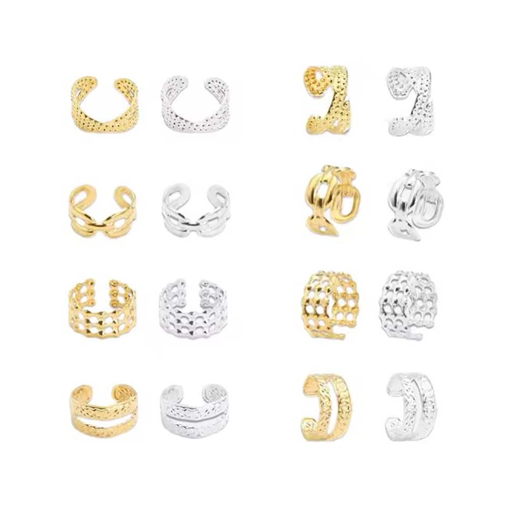 32PCS GOLD & SILVER HAIR CUFFS BRAID CUFFS DREAD CUFFS