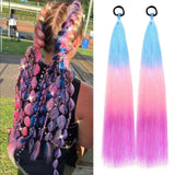 24'' TINSEL PONYTAIL SYNTHETIC HAIR EXTENSIONS LIGHT BLUE,PINK,PURPLE