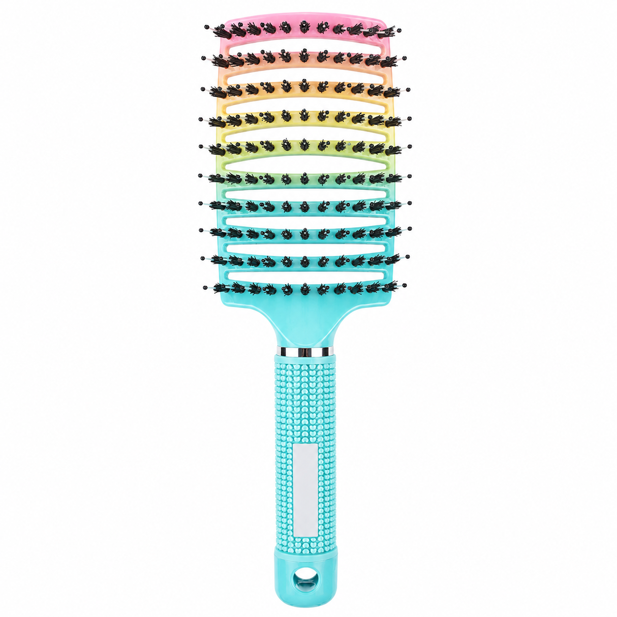RAINBOW DETANGLING HAIR BRUSH SCALP MASSAGE VENTED BRUSH