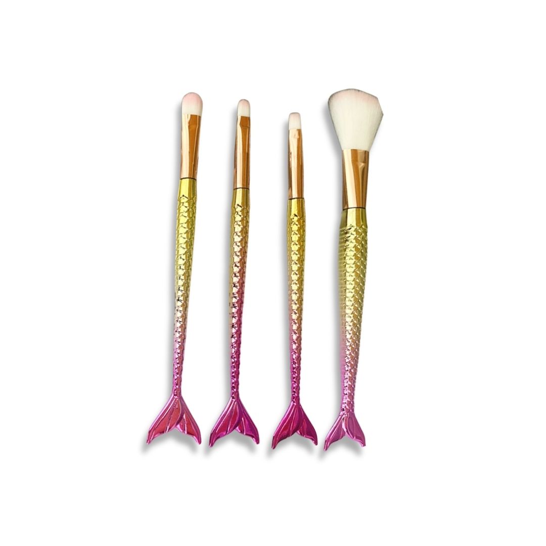 4PCS MERMAID MAKEUP BRUSH SET LOOSE POWDER &amp; EYE BRUSH