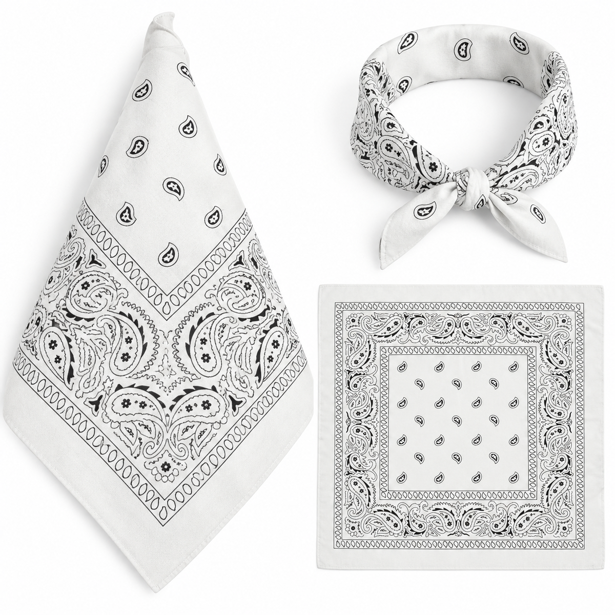 100% COTTON PAISLEY BANDANA HEAD SCARF