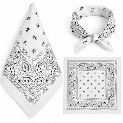 100% COTTON PAISLEY BANDANA HEAD SCARF