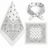 White 100% cotton paisley bandana head scarf on a white background.