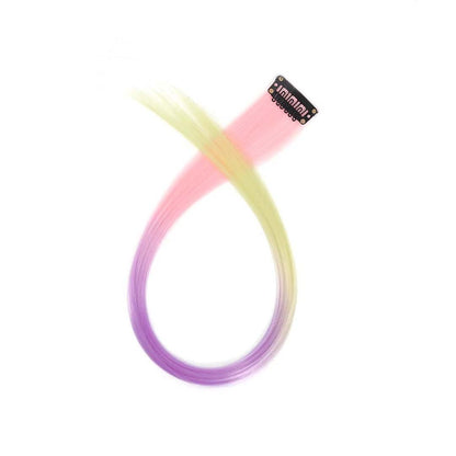 LIGHT PINK &amp; LIGHT PURPLE &amp; BEIGE CLIP-IN HAIR EXTENSION TWO-TONE STREAK HIGHLIGHT