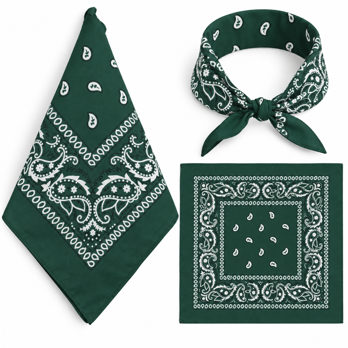 100% COTTON PAISLEY BANDANA HEAD SCARF