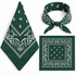 Dark Green 100% cotton paisley bandana head scarf on a white background.