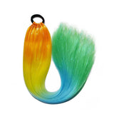 24'' TINSEL PONYTAIL SYNTHETIC HAIR EXTENSIONS ORANGE,YELLOW,LIGHT BLUE,GREEN