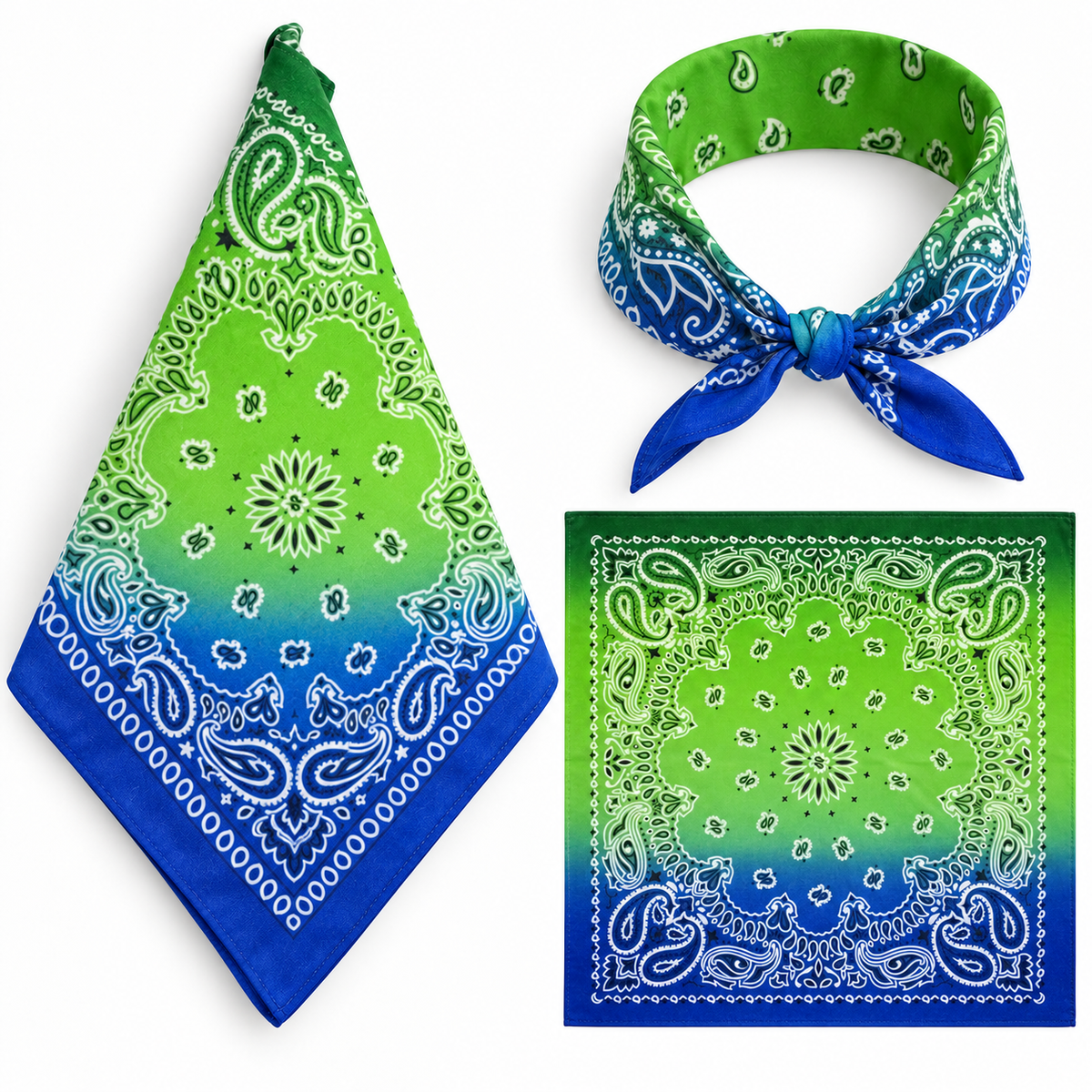 100% COTTON PAISLEY BANDANA HEAD SCARF