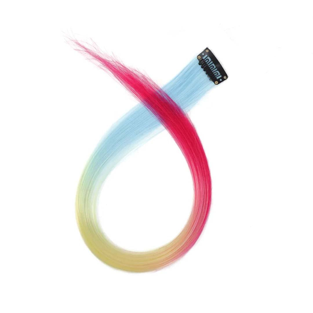 COLOURFUL CLIP-IN HAIR EXTENSIONS RAINBOW STREAKS FOR INSTANT HIGHLIGHTS