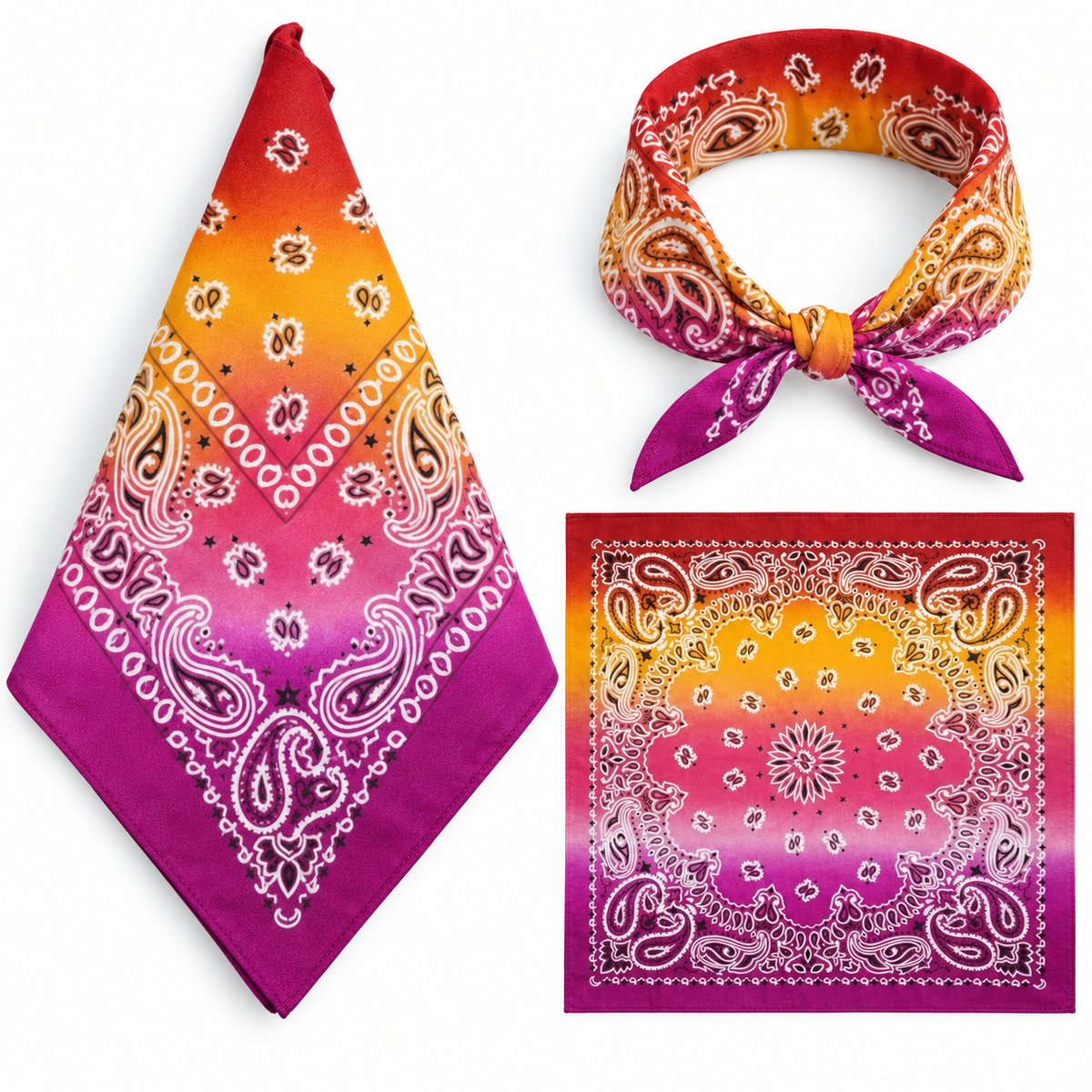 100% COTTON PAISLEY BANDANA HEAD SCARF