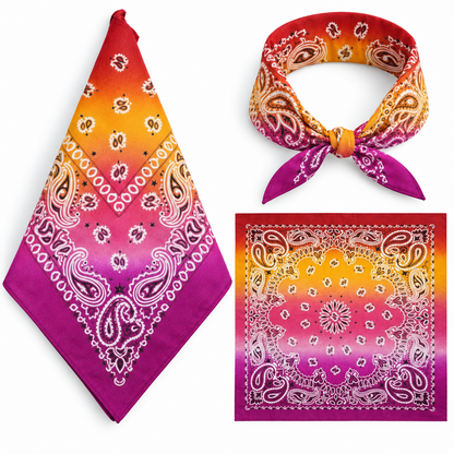 100% COTTON PAISLEY BANDANA HEAD SCARF