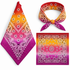 Yellow and Rose 100% cotton paisley bandana head scarf on a white background.