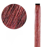 WINE CLIP IN HAIR EXTENSIONS LONG SYNTHETIC COLORED HIGHLIGHTS