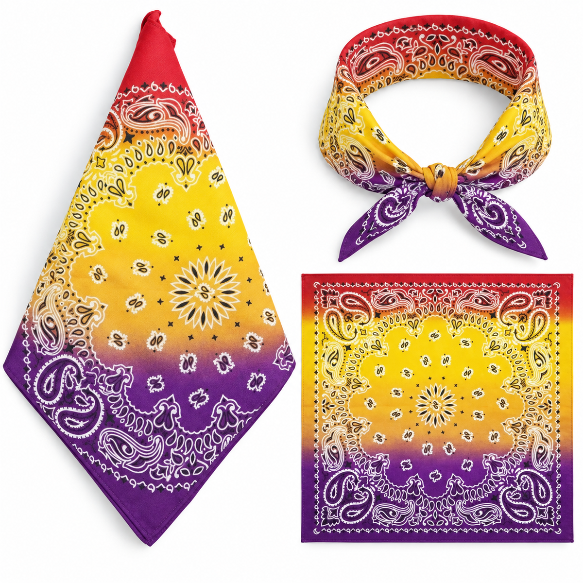 100% COTTON PAISLEY BANDANA HEAD SCARF