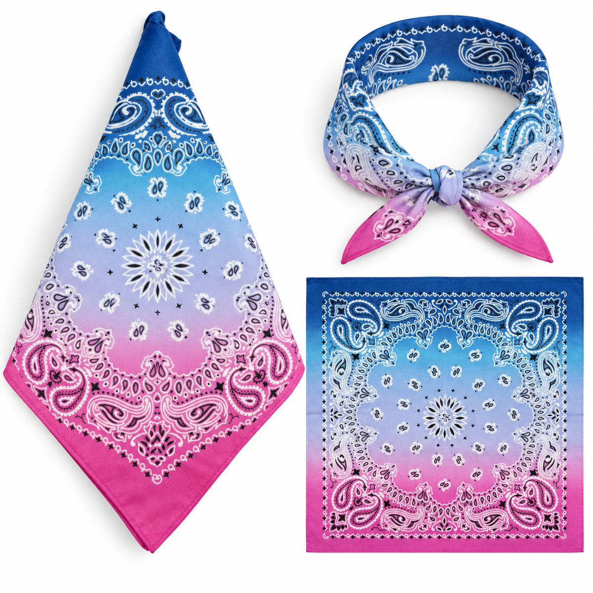 100% COTTON PAISLEY BANDANA HEAD SCARF