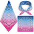 Blue and Purple 100% cotton paisley bandana head scarf on a white background.