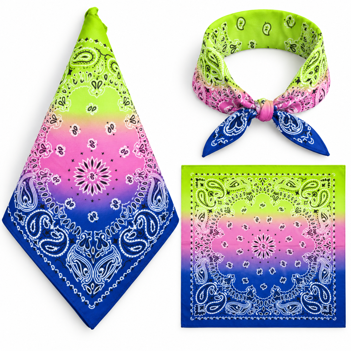 100% COTTON PAISLEY BANDANA HEAD SCARF
