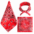 Gradient Red 100% cotton paisley bandana head scarf on a white background.