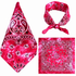 Gradient Rose 100% cotton paisley bandana head scarf on a white background.