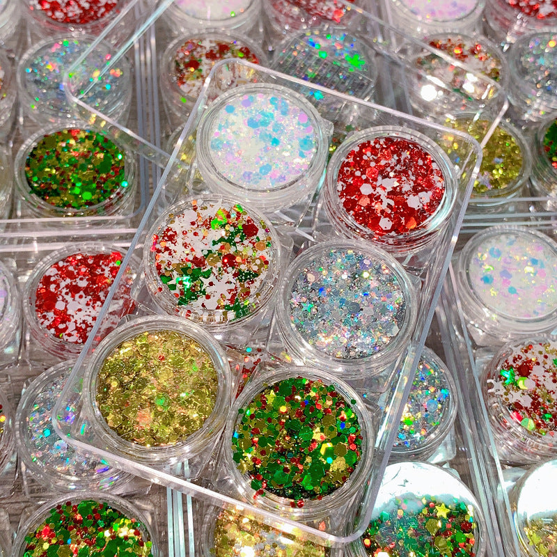 CHRISTMAS HAIR, FACE & BODY GLITTER GEL 6 COLORS