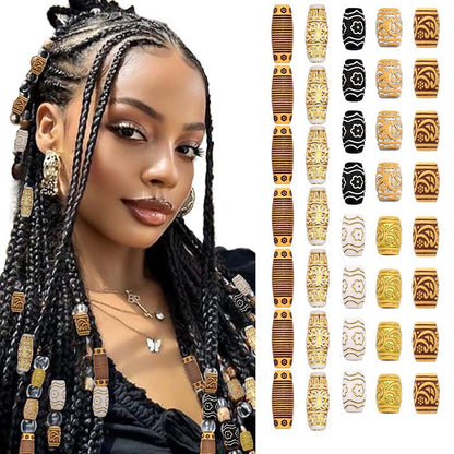 38PCS PLASTIC &amp; WOODEN HAIR BEADS