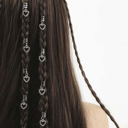 10PCS BOHO HEART BRAID CUFFS HAIR CUFFS