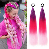 24'' TINSEL PONYTAIL SYNTHETIC HAIR EXTENSIONS PURPLE,ROSE,PINK