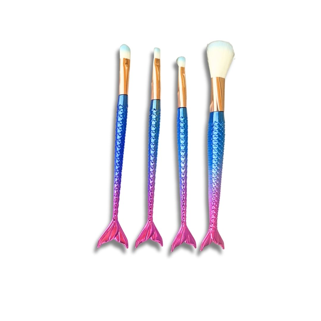 4PCS MERMAID MAKEUP BRUSH SET LOOSE POWDER &amp; EYE BRUSH