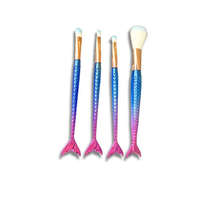 4PCS MERMAID MAKEUP BRUSH SET LOOSE POWDER &amp; EYE BRUSH