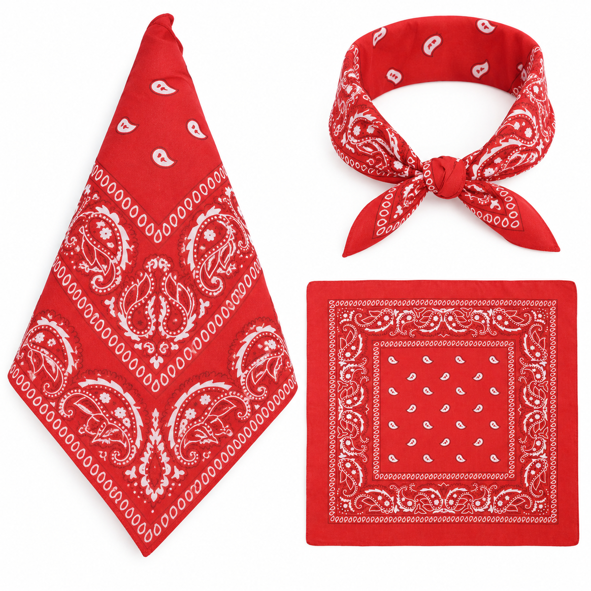 100% COTTON PAISLEY BANDANA HEAD SCARF