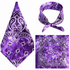Gradient Purple 100% cotton paisley bandana head scarf on a white background.