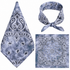 Gradient Grey 100% cotton paisley bandana head scarf on a white background.