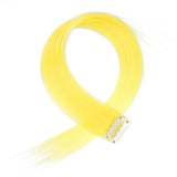 Lemon Yellow Clip On Coloured Hair Extension Colorful Highlights