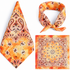 Gradient Yellow 100% cotton paisley bandana head scarf on a white background.