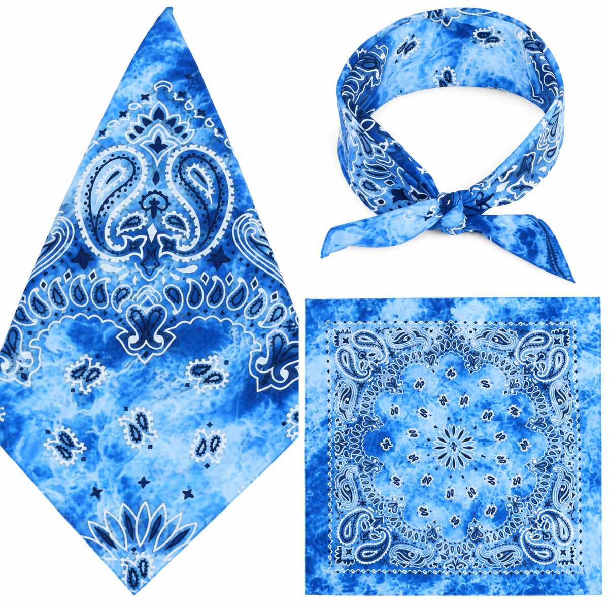 100% COTTON PAISLEY BANDANA HEAD SCARF