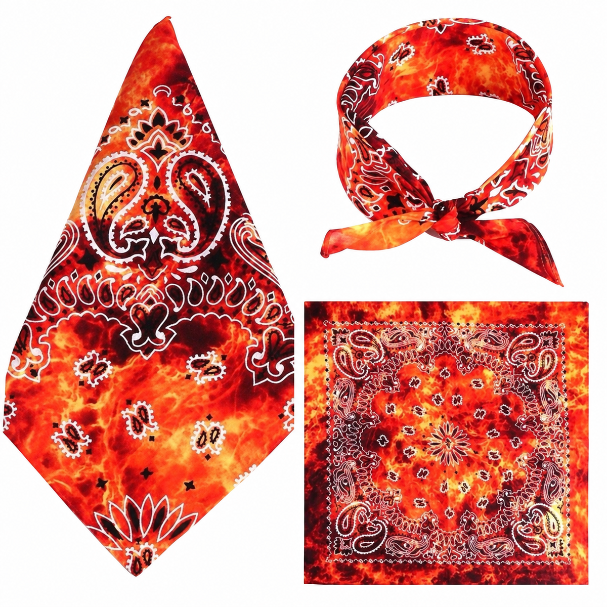 100% COTTON PAISLEY BANDANA HEAD SCARF