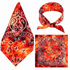 Gradient Orange 100% cotton paisley bandana head scarf on a white background.
