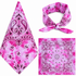 Gradient Light Rose 100% cotton paisley bandana head scarf on a white background.