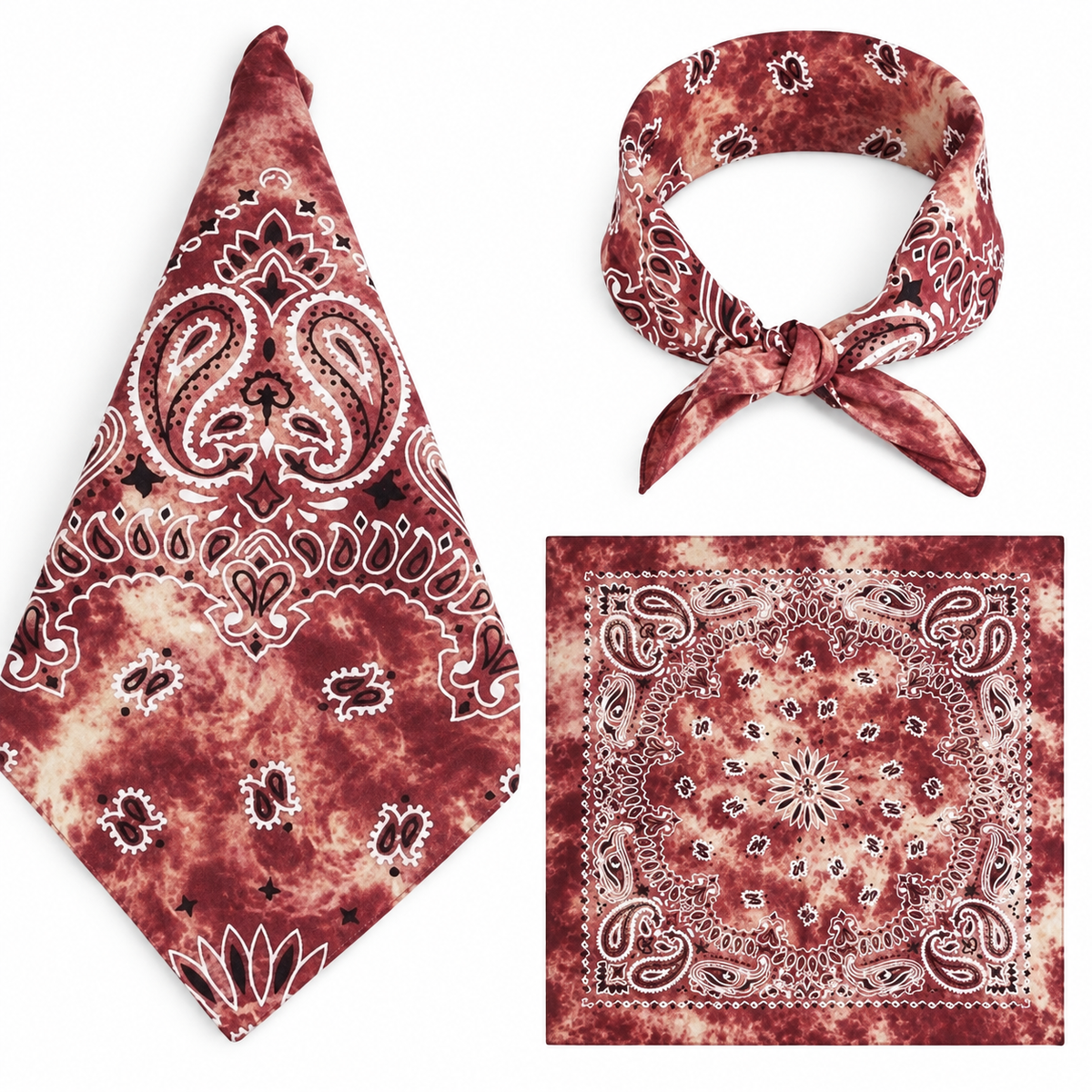 100% COTTON PAISLEY BANDANA HEAD SCARF