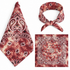 Gradient Brown 100% cotton paisley bandana head scarf on a white background.