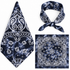 Gradient Navy Blue 100% cotton paisley bandana head scarf on a white background.