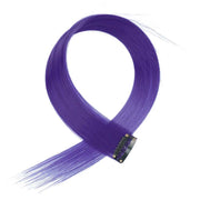 Purple Clip On Coloured Hair Extension Colorful Highlights