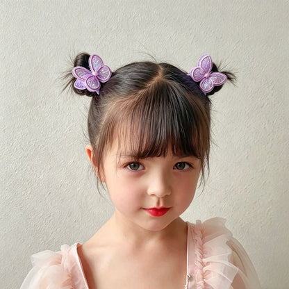 2PCS KIDS BUTTERFLY HAIR TIES COLOURFUL ELASTIC PONYTAIL HOLDERS CUTE GIRLS HAIR ACCESSORIES