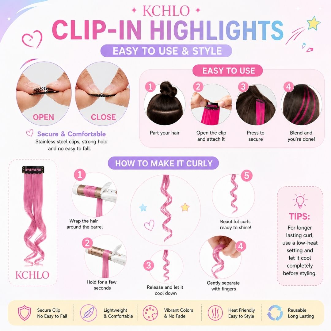 CLIP IN HAIR EXTENSIONS HAIR HIGHLIGHTS