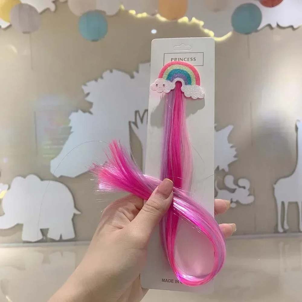 40CM RAINBOW CLOUD HAIR CLIPS WITH COLORFUL EXTENSIONS
