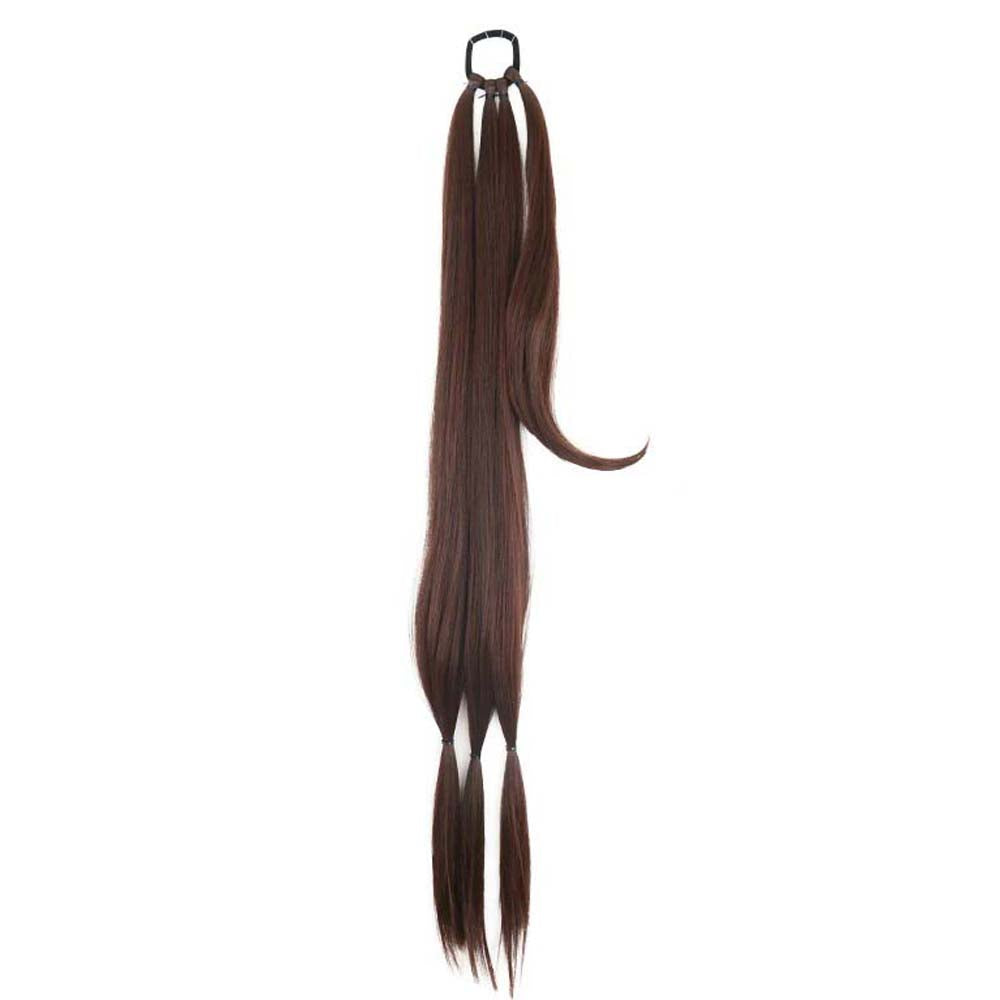 REDDISH BROWN 85CM LONG SYNTHETIC BRAIDED PONYTAIL EXTENSION