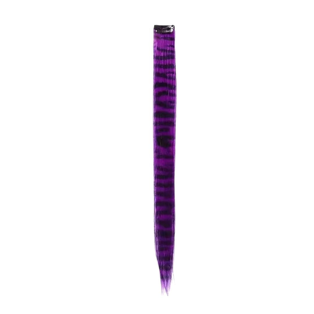 PURPLE CLIP IN FEATHER HAIR EXTENSIONS COLORFUL SYNTHETIC HIGHLIGHTS