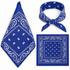 Blue 100% cotton paisley bandana head scarf on a white background.